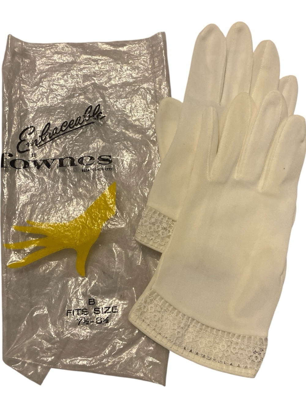 Vintage (new) Gloves with Lace Cuff